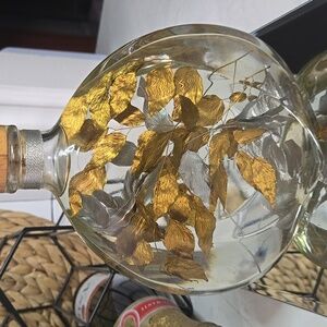 Decorative Gold and Silver Leaf Glass Bottle